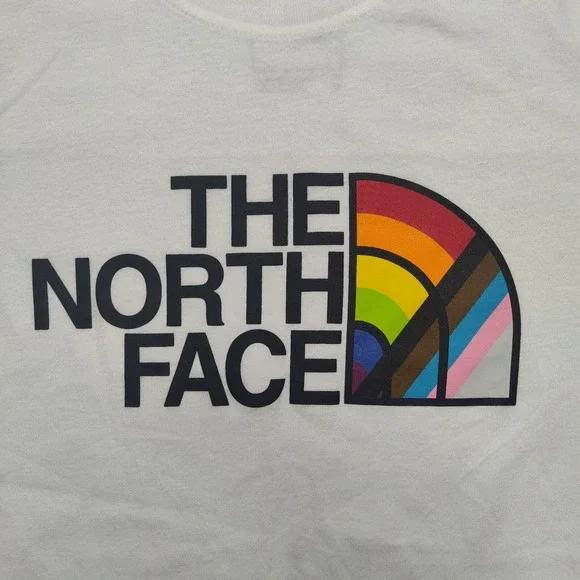 NORTH FACE PRIDE Women XS Slim Fit White Short Sleeve T-shirt NEW - Picture 4 of 11